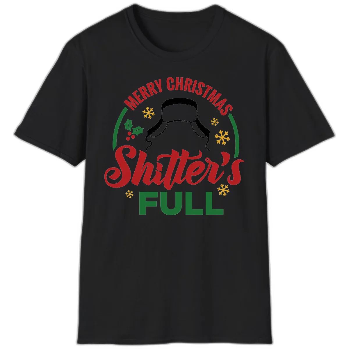 Christmas Shitter's Full Graphic T-Shirt in Black